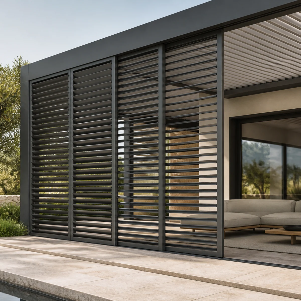Louver wall & sliding grille