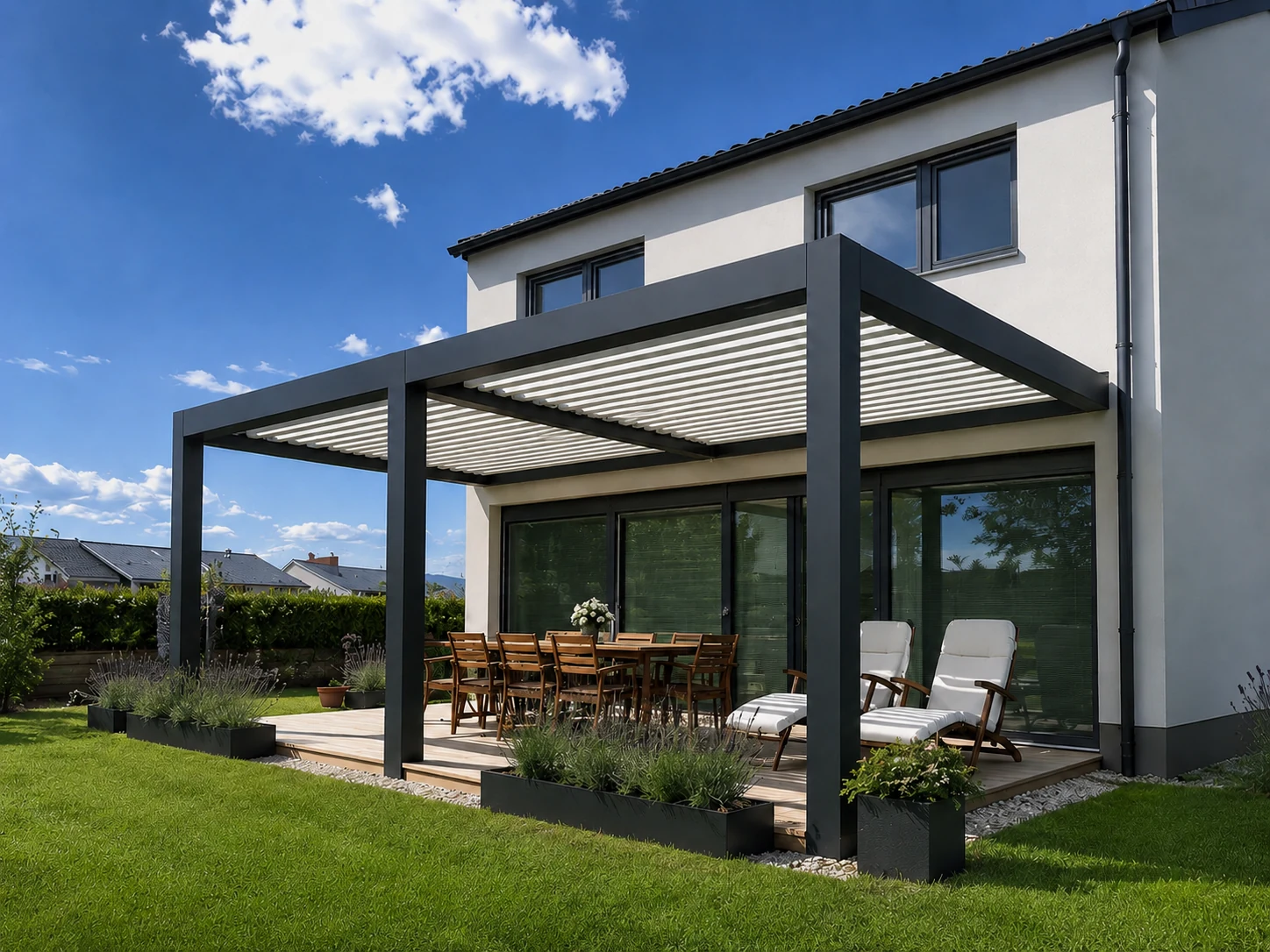 3D Pergola Design for Villa Terrace Projects