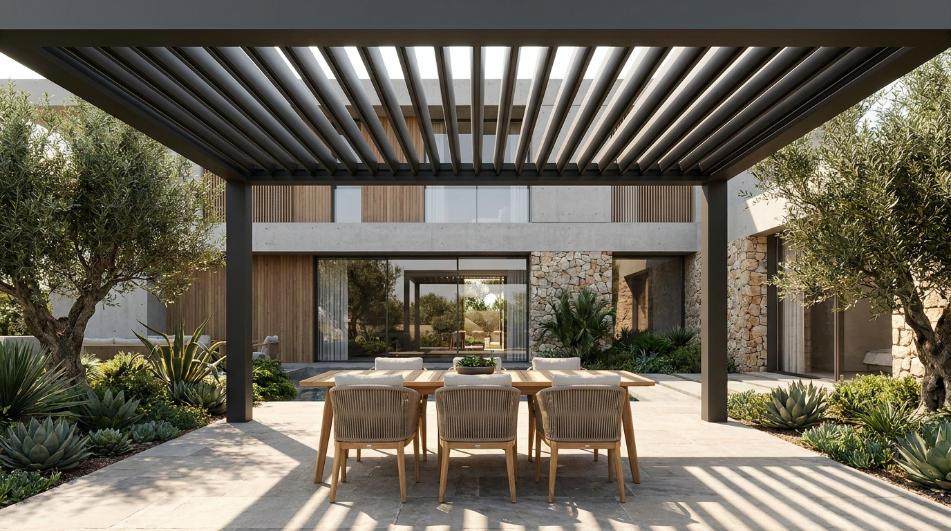 Motorized Pergola for Villa Terraces and Residential Outdoor Living