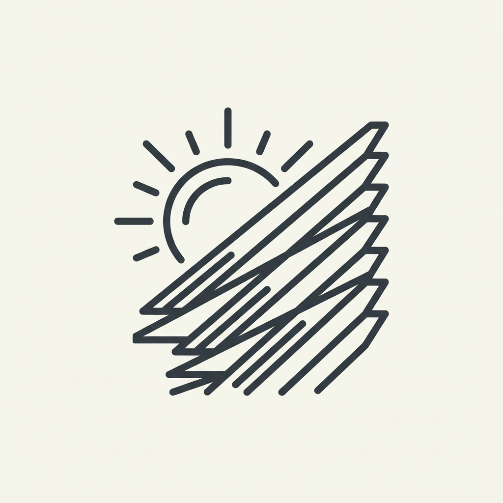 Sunlight control icon for villa terrace pergola