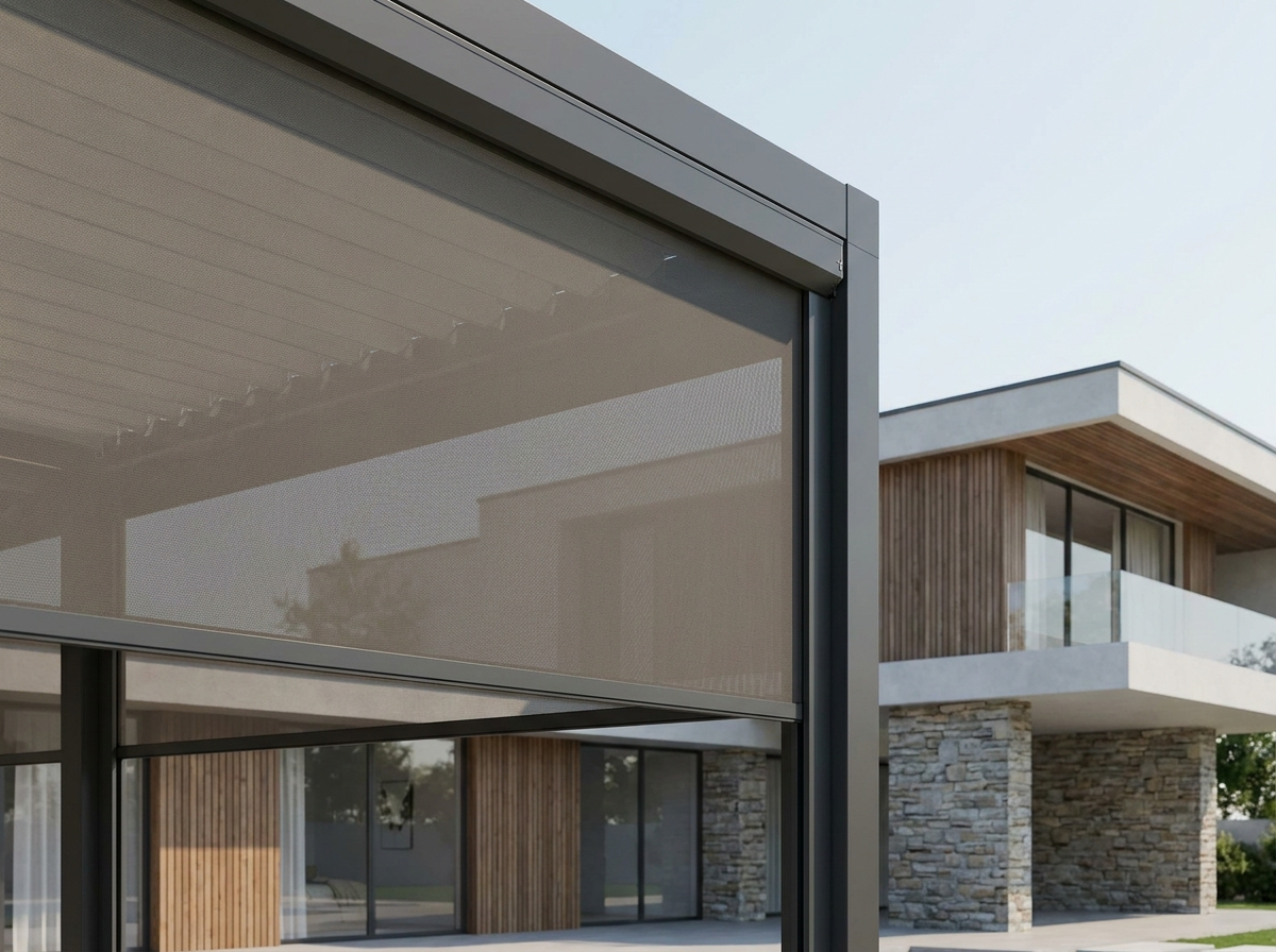 Pergola side screen detail suitable for poolside and rooftop privacy