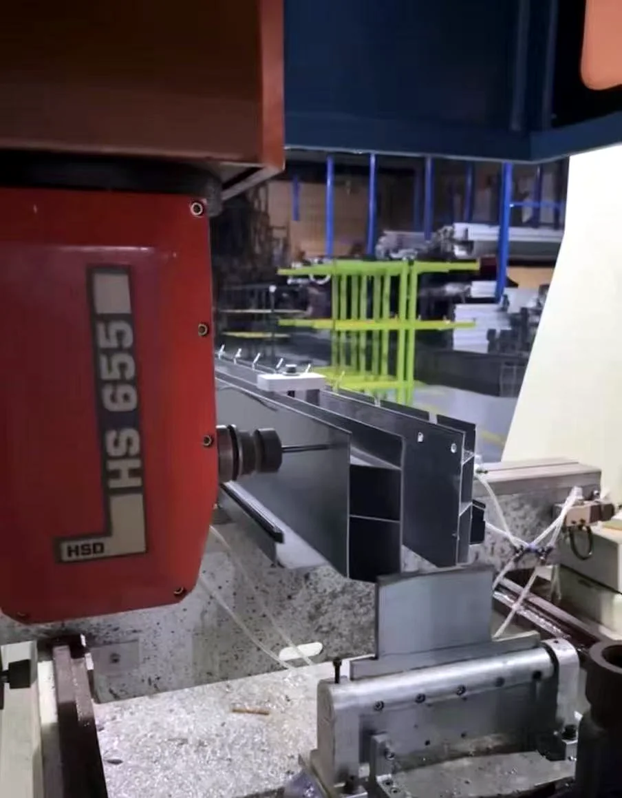Aluminum pergola profile CNC machining in factory