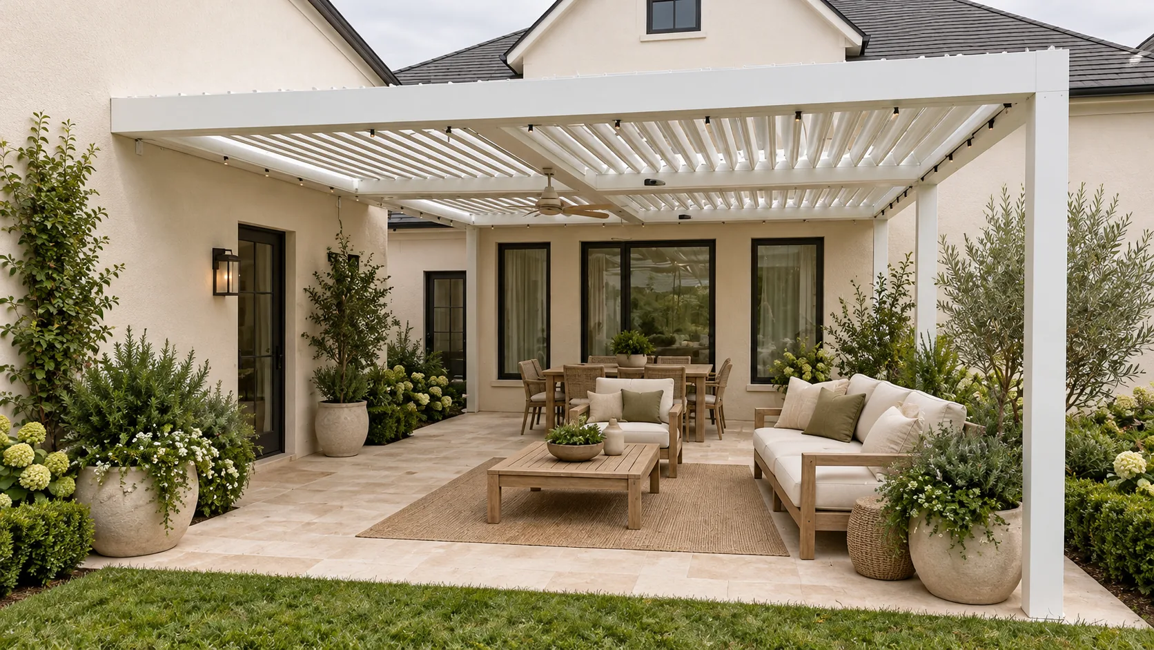 Pergola in an edited outdoor setting