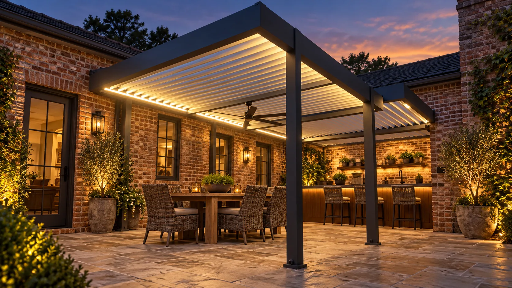 Pergola in an edited outdoor setting