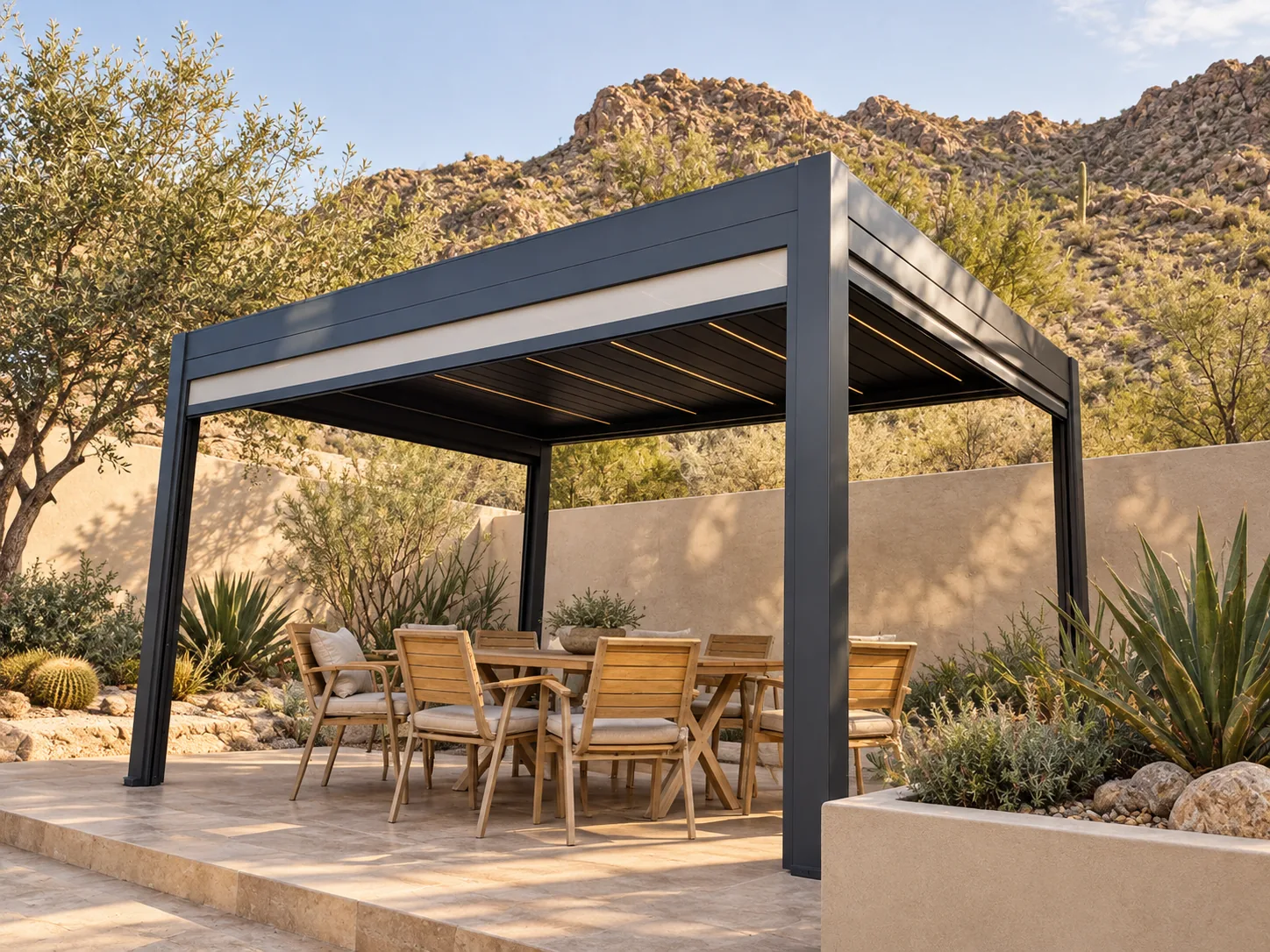 Pergola in an edited outdoor setting