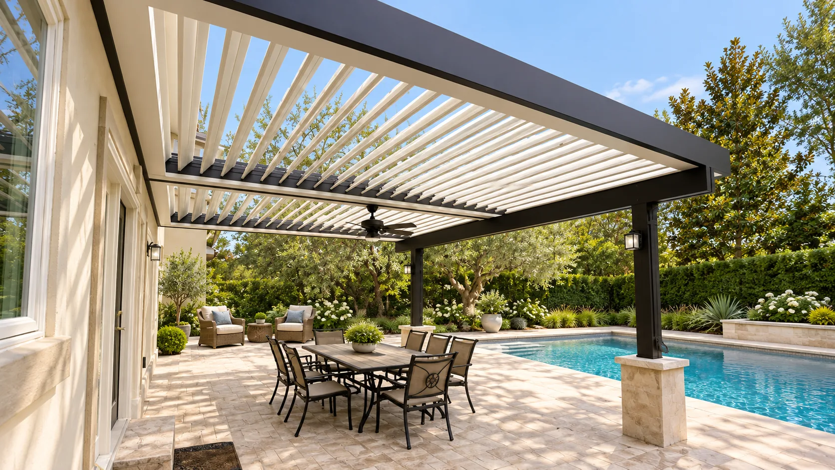 Pergola in an edited outdoor setting